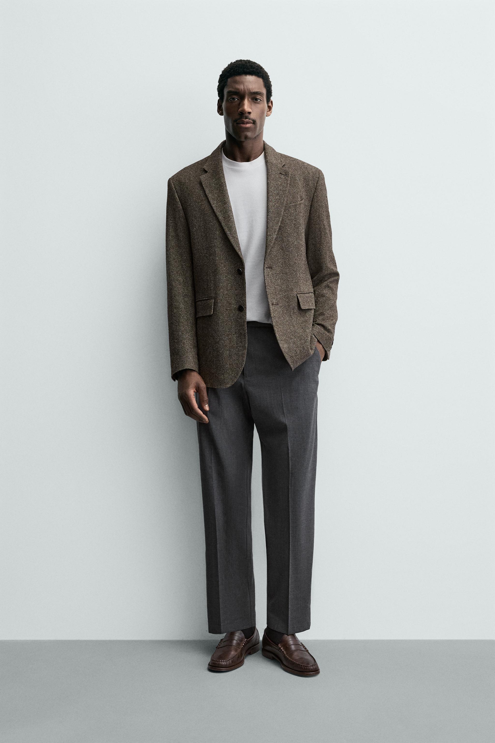 REGULAR FIT WOOL BLEND NON-IRON PANTS